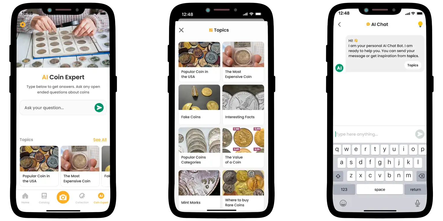 Coin ID Scanner screenshots.